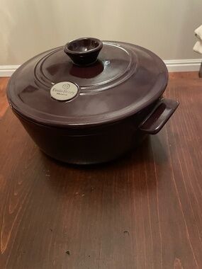 Emile Henry 4.2 Quart Round Ceramic Stewpot in Aubergine